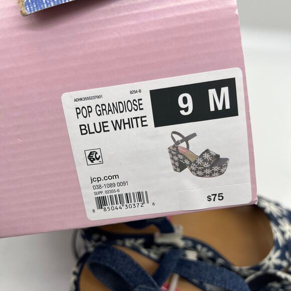 Pop Womens Grandiose Heeled Sandals Blue White Size 9M - Picture 10 of 12